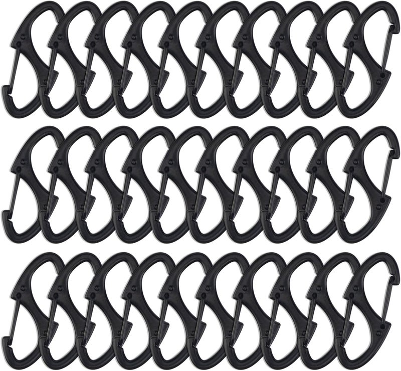SWATOM 20PCS S Double Sided Mini Carabiner Clip Small Dual Wire Gate Carabiners Keychain Clasp Snap Hooks Tiny Key Clips EDC Accessories for Outdoor Camping Fishing Hiking - Image 1